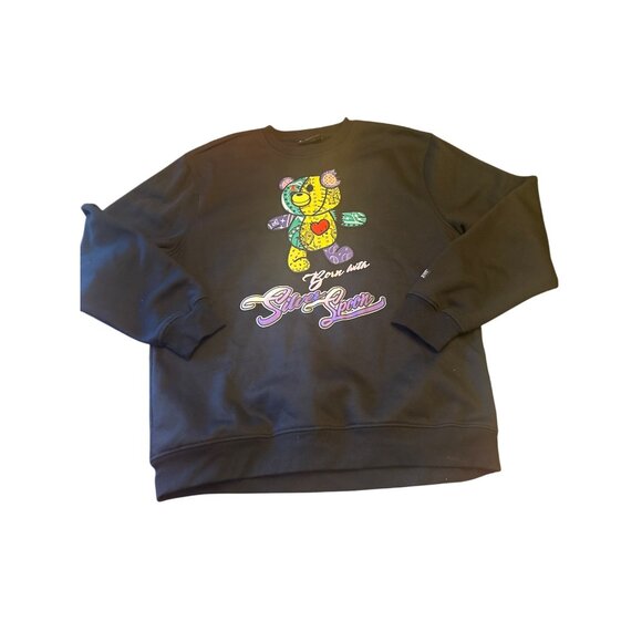Bleeker & Mercer XL Born With Silver Spoon Teddy Sweatshirt Streetwear - Picture 1 of 6
